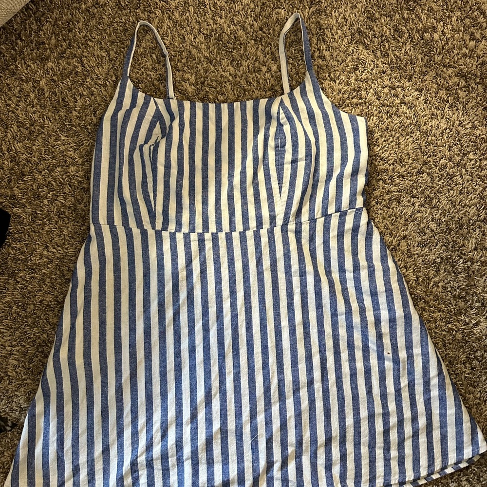 Old Navy Blue and White Striped Top